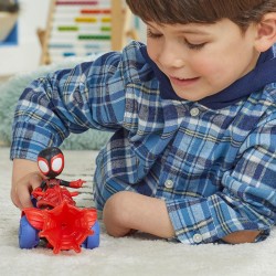 Hasbro - Spidey e i Suoi Fantastici Amici Techno-Racer Veicolo Miles Morales con Accessorio - F74555X0