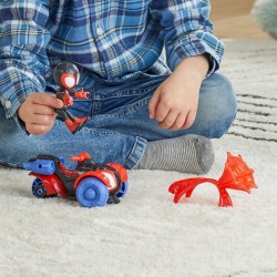 Hasbro - Spidey e i Suoi Fantastici Amici Techno-Racer Veicolo Miles Morales con Accessorio - F74555X0