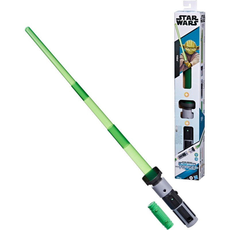 Hasbro - Star Wars Lightsaber Forge, Spada Laser Elettronica Verde Personalizzabile di Yoda - F8323