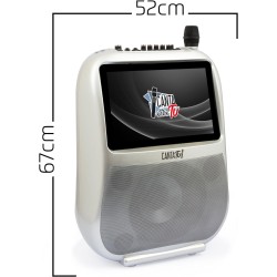 Giochi Preziosi - CANTA TU KARAOKE Pro Impianto Audio Video Portatile, 32 Giga Silver, Incluso un Microfono Wireless - CTC10000