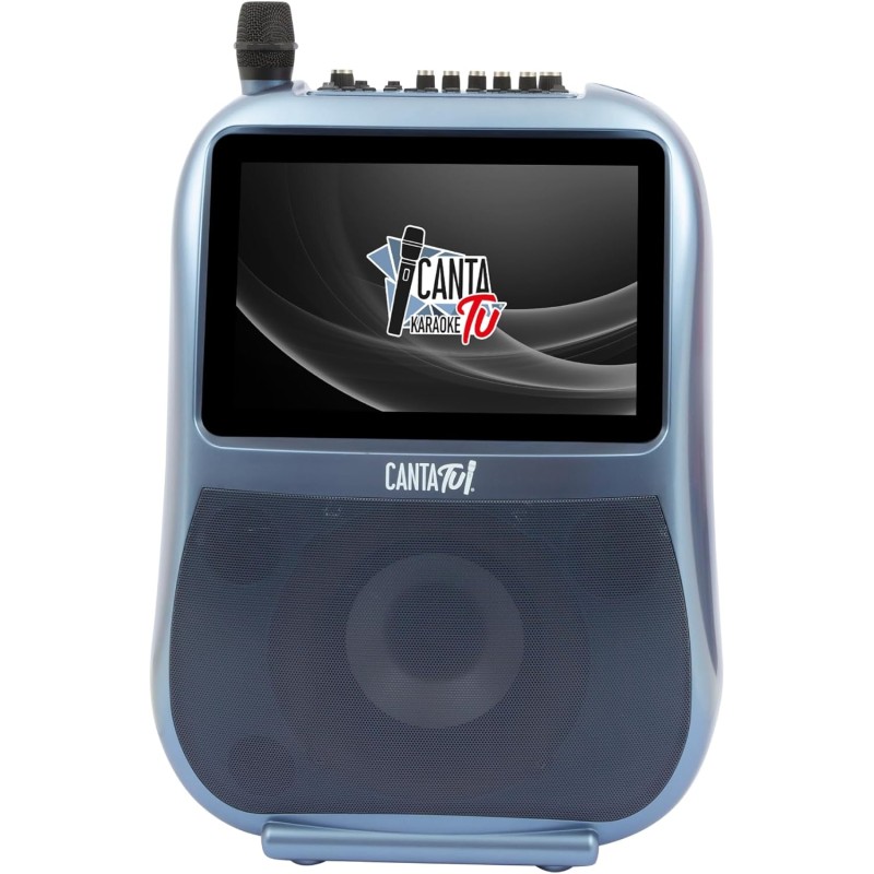 Giochi Preziosi - CANTA TU KARAOKE Pro Impianto Audio Video Portatile, 32 Giga Azzurro Metal, Incluso un Microfono Wireless - CT