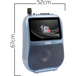 Giochi Preziosi - CANTA TU KARAOKE Pro Impianto Audio Video Portatile, 32 Giga Azzurro Metal, Incluso un Microfono Wireless - CT