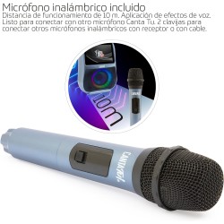 Giochi Preziosi - CANTA TU KARAOKE Pro Impianto Audio Video Portatile, 32 Giga Azzurro Metal, Incluso un Microfono Wireless - CT