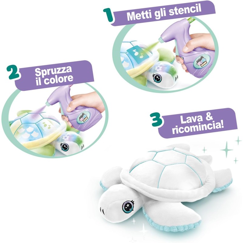 Canal Toys Airbrush Nature Tortue à Personnaliser-Peluche Spray Art Avec Feutres Et Pochoirs Certifications Fsc Et Grs Des 6 Amz