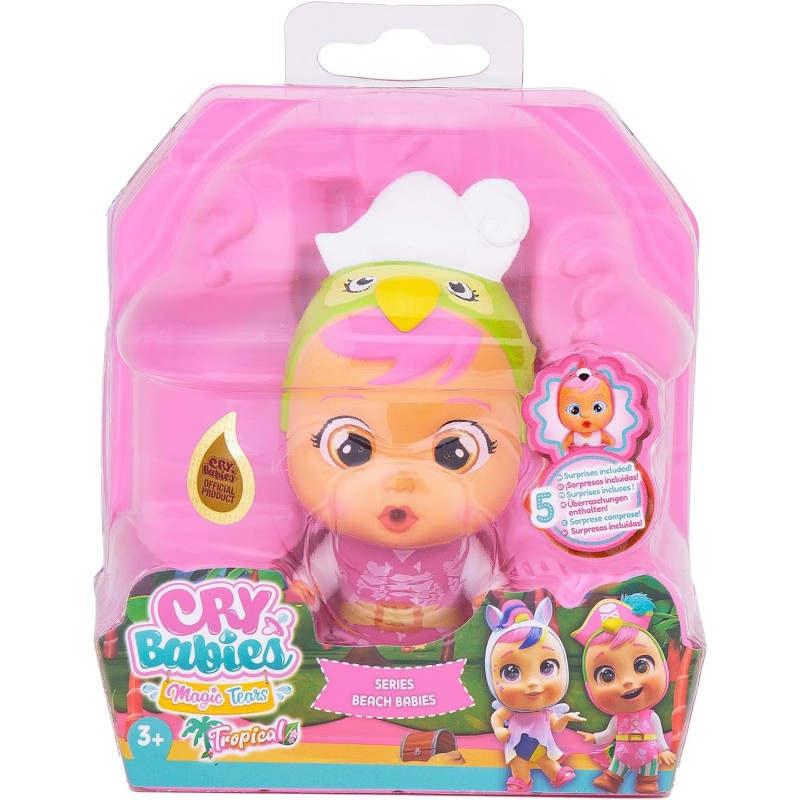 Imc Toys - Cry Babies Magic Tears Tropical Beach Babies Lora | Bambola che piange Lacrime Vere - 913233IME