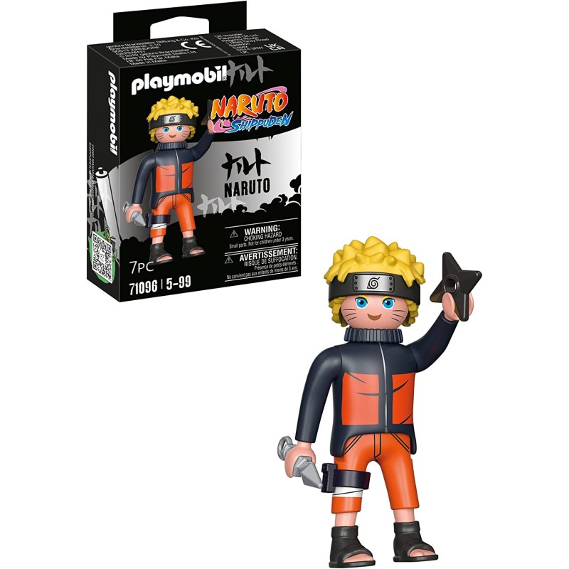 Playmobil - Naruto Shippuden 71096 Naruto-Uzumaki con Shuriken e Kunai, per Grandi e Piccoli Appassionati di Manga e Anime, con 