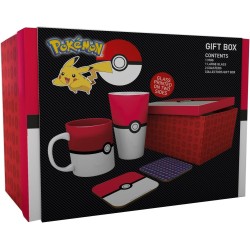 ABYstyle - Pokémon Gift Box - Bicchiere Glass XXL + Mug Tazza + 2 Coasters Sottobicchieri "Pokéball"