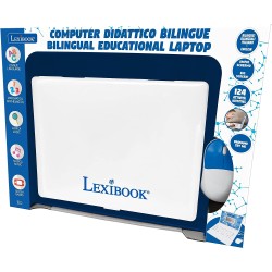Lexibook - Computer Portatile educativo bilingue italiano/inglese-124 attività per Un apprendimento Divertente e interattivo
