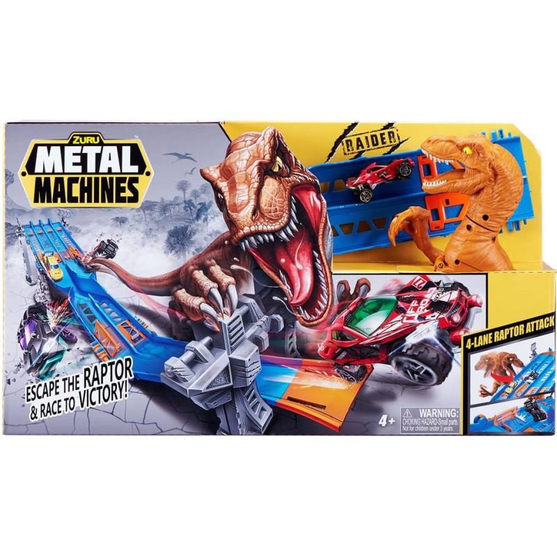 Zuru - Metal Machine Pista 4 Lane Madness Set di 4 Piste d attacco Raptor - POS190372