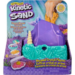 Spin Master - Kinetic Sand, Playset Il Cristallo della Sirenetta, Sabbia Colorata Cinetica 481 g, Accessori per Scavare e Scopri