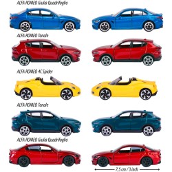 Majorette - Giftpack Alfa Romeo, 5 modelli esclusivi in metallo pressofuso, sistema a ruota libera, parti apribili - 212053178SI
