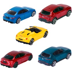 Majorette - Giftpack Alfa Romeo, 5 modelli esclusivi in metallo pressofuso, sistema a ruota libera, parti apribili - 212053178SI