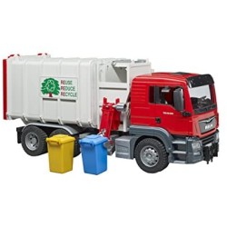 BRUDER 03761 – Camion Pattumiera Man TGS con 2 pattumiere – Rosso