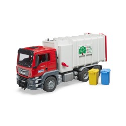 BRUDER 03761 – Camion Pattumiera Man TGS con 2 pattumiere – Rosso