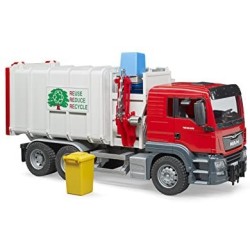 BRUDER 03761 – Camion Pattumiera Man TGS con 2 pattumiere – Rosso