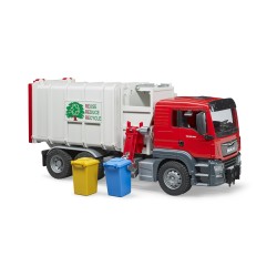 BRUDER 03761 – Camion Pattumiera Man TGS con 2 pattumiere – Rosso