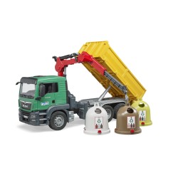 BRUDER 03753 - Man TGS - Camion con Gru di carico e Contenitore in Vetro Anticato