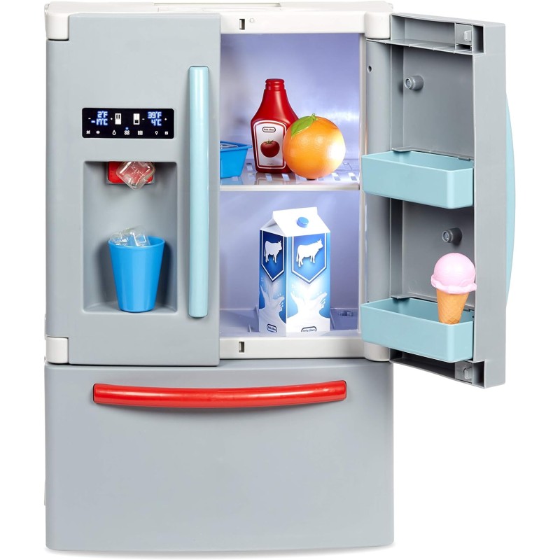 Little Tikes - First Fridge Frigorifero Realistico e Interattivo, Si Illumina e Suona Davvero, Elettrodomestico Giocattolo per B