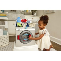 Little Tikes - Lavatrice-Asciugatrice First Washer-Dryer Interattiva, Realistica e con Suoni, Elettrodomestico Giocattolo per Ba