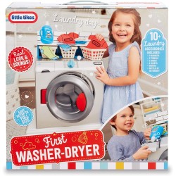 Little Tikes - Lavatrice-Asciugatrice First Washer-Dryer Interattiva, Realistica e con Suoni, Elettrodomestico Giocattolo per Ba