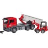 BRUDER 03767 - MAN TGS Autocarro con cassone scarrabile e pala compatta