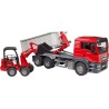 BRUDER 03767 - MAN TGS Autocarro con cassone scarrabile e pala compatta