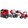 BRUDER 03767 - MAN TGS Autocarro con cassone scarrabile e pala compatta
