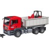 BRUDER 03767 - MAN TGS Autocarro con cassone scarrabile e pala compatta