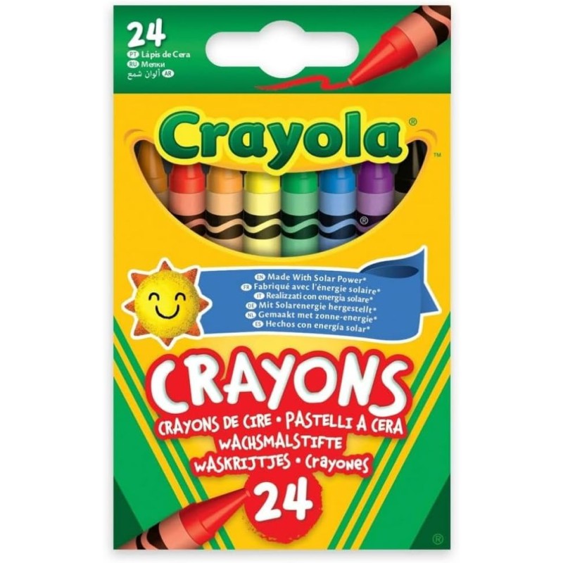 CRAYOLA - Pastelli A Cera, Confezione Da 24 Pezzi, Per Scuola E Tempo Libero, Colori Assortiti, 0024