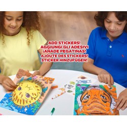 CRAYOLA POPS - Super Set Attività 3D, per Colorare e Creare disegni in 3D, Attività Creativa Soggetto Giungla - 04-2595