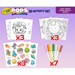 CRAYOLA POPS - Set Attività 3D, per Colorare e Creare disegni in 3D, Attività Creativa soggetto Spazio - 04-2806