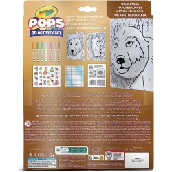 CRAYOLA POPS - Set Attività 3D, per Colorare e Creare disegni in 3D, Attività Creativa soggetto Natura Selvaggia - 04-2807