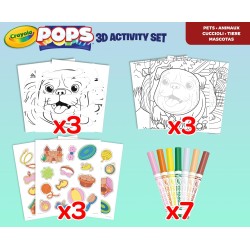 CRAYOLA POPS - Set Attività 3D, per Colorare e Creare disegni in 3D, Attività Creativa soggetto Cuccioli - 04-2804