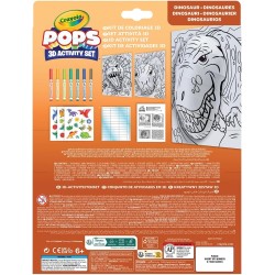 CRAYOLA POPS - Set Attività 3D, per Colorare e Creare disegni in 3D, Attività Creativa soggetto Dinosauri - 04-2800