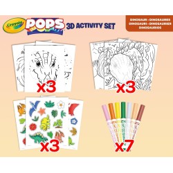 CRAYOLA POPS - Set Attività 3D, per Colorare e Creare disegni in 3D, Attività Creativa soggetto Dinosauri - 04-2800