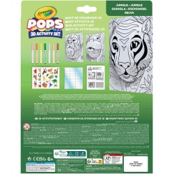 CRAYOLA POPS - Set Attività 3D, per Colorare e Creare disegni in 3D, Attività Creativa soggetto Giungla - 04-2802