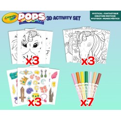 CRAYOLA POPS - Set Attività 3D, per Colorare e Creare disegni in 3D, Attività Creativa soggetto Creature Mistiche - 04-2803