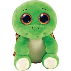 Ty Plush - Beanie Boos - Peluche Tartaruga - Turbo - Verde - Peluche con occhioni glitter dorati con gli occhi grandi scintillan