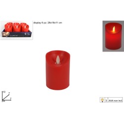 LUMINO CON MOVIMENTO FIAMMA A BATTERIA 10 CM ROSSO