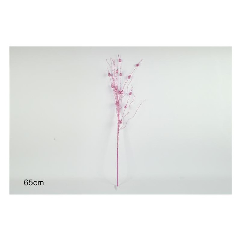 Ramo Glitterato 65 cm. Colore Rosa