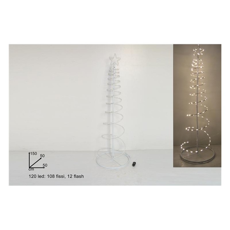 ALBERO DI NATALE 150 CM, 120 LED BIANCO CALDO