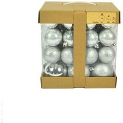 Set con 54 palline color argento (3 misure assortite) per l albero di Natale