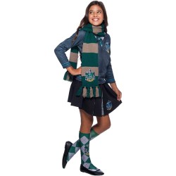 Rubies - Harry Potter - Sciarpa Serpeverde Deluxe, Verde e Grigio, Taglia Unica Unisex-Bambini -IT39034