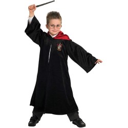 Rubies - Harry Potter Deluxe, Costume per Bambini, Comprende Tunica Nera con lo Stemma Grifondoro, il Cappuccio e la Spilla, Tag