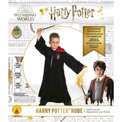 Rubies - Harry Potter Deluxe, Costume per Bambini, Comprende Tunica Nera con lo Stemma Grifondoro, il Cappuccio e la Spilla, Tag