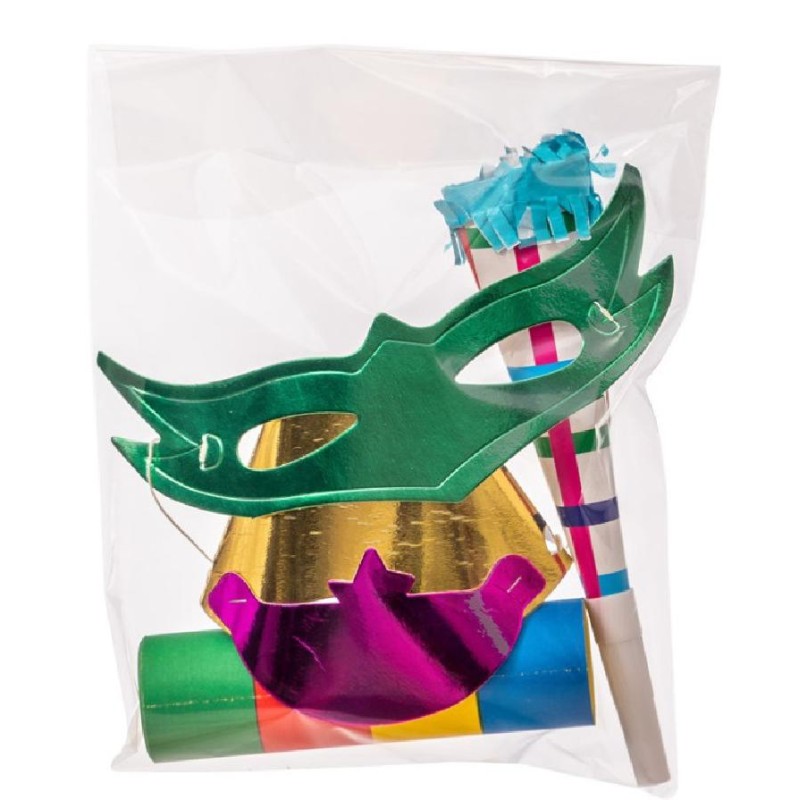Carnival Toys - Party Set (Cappellino, Stella filante, Lingua) in busta, 09956