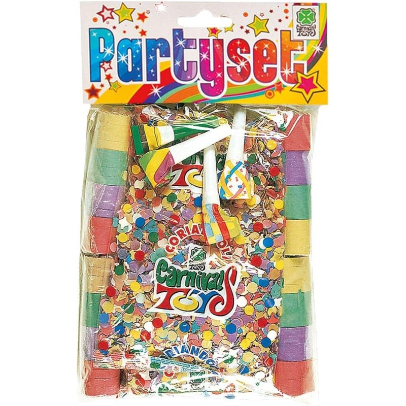 Carnival Toys - Party Set (4 stelle filanti, 4 buste coriandoli e 4  lingue), 04645