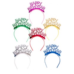 Carnival Toys - 25 Cerchietti Happy New Year in Carta Metallizzata, colori assortiti, 04437