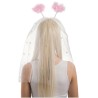Carnival Toys - Cerchietto Cuori Sposa con Marabout e Velo, in busta, 06613