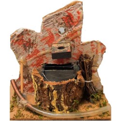 Fontana nella Pietra con Pozzo Elettrico con Pompa Ricircolo per Presepe Natale